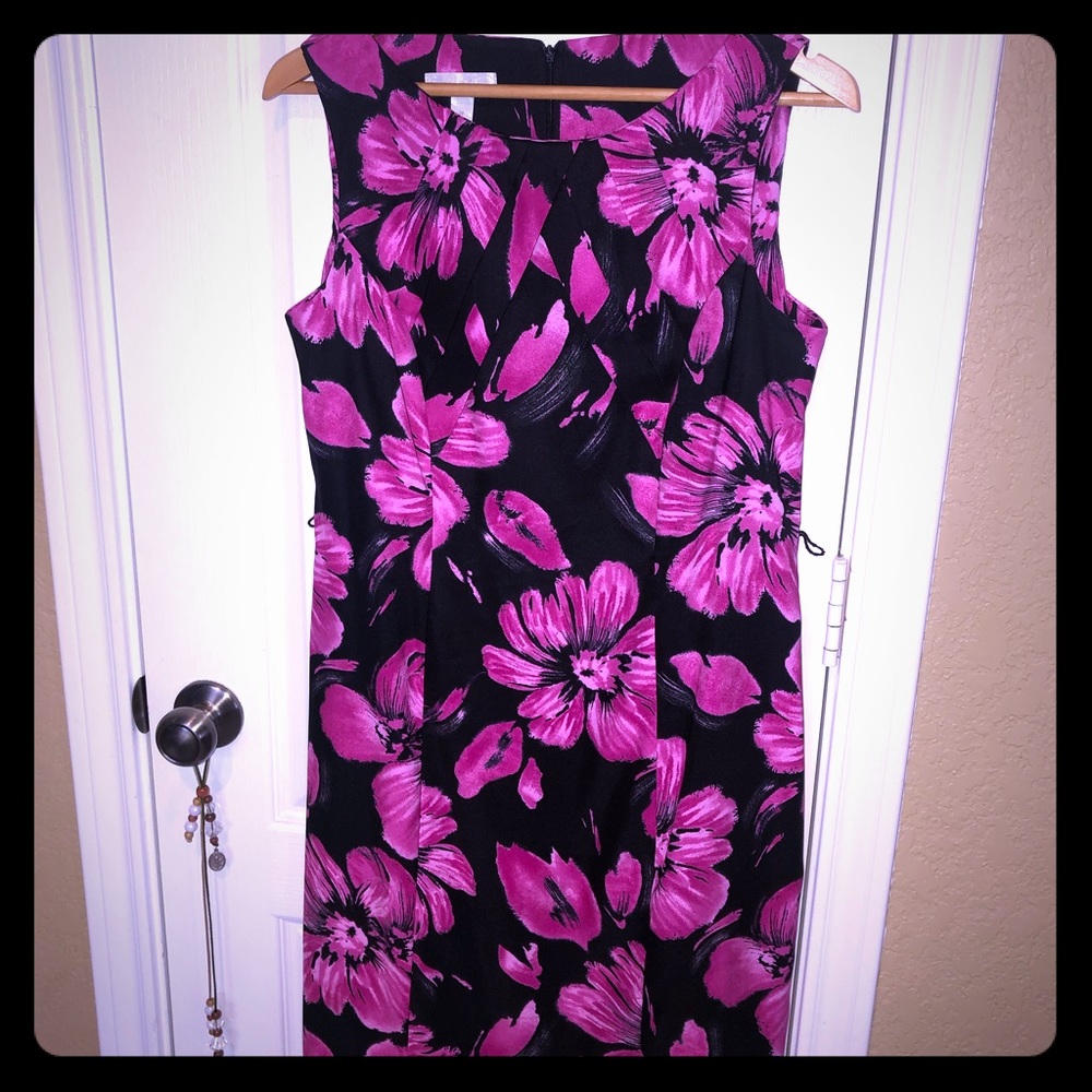 Black and fuchsia floral dress
